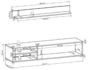 Σύνθετο σαλονιού Cool χρώμα sonoma 263x40x190εκ