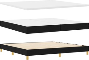 vidaXL Κρεβάτι με ελατήρια με στρώμα Μαύρο 200 x 200 cm ύφασμα