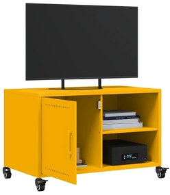 Έπιπλο Τηλεόρασης Μουσταρδί Κίτρινο 68x39x43,5 εκ. από Ατσάλι - Κίτρινο