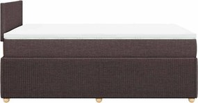 vidaXL Κρεβάτι Boxspring με Στρώμα Σκούρο Καφέ 120x190 εκ Υφασμάτινο