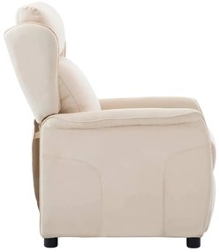 vidaXL Ανακλινόμενη πολυθρόνα Κρεμ 67.5 x 93.5 x 101.5 εκ ύφασμα