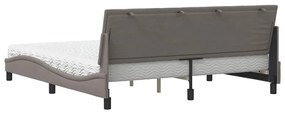 vidaXL Κρεβάτι με Στρώμα Hanko Taupe 180x200 εκ. Υφασμάτινο