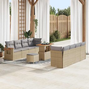 vidaXL Σετ Καναπέ Κήπου 11 pcs μπεζ και ανοιχτό γκρι 90 x 55 x 71 cm