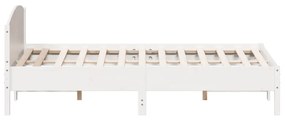 Πλαίσιο Κρεβατιού με Κεφαλάρι 180x200 εκ. από Μασίφ Ξύλο Πεύκου - Λευκό