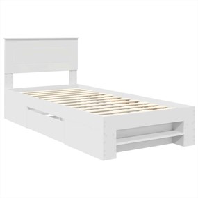 vidaXL Σκελετός Κρεβατιού Λευκό 90 x 200 cm Επεξεργασμένο Ξύλο