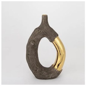 Βάζο Κεραμικό καφέ & Χρυσό 20x8x31.5cm 752-20123 Estheti 752-20123 Χρυσό