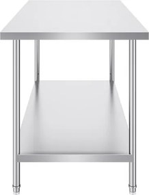 VEVOR Stainless Steel Work Prep Table Commercial Worktable Food Prep 30x60x34in