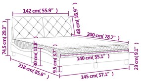 Κρεβάτι με Στρώμα Σκούρο Πράσινο 140x200εκ. Βελούδινο - Πράσινο