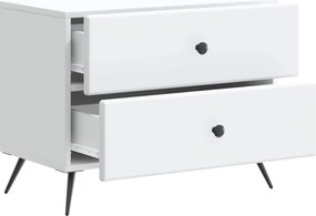 vidaXL Κομοδίνο Λευκό 62 x 34,5 x 47,5 εκ Επεξεργασμένο Ξύλο