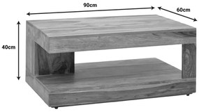Τραπέζι Volino  μασιφ ξύλο sheesham σε καρυδί απόχρωση 90x60x40εκ