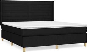 vidaXL Κρεβάτι Boxspring με Στρώμα Μαύρο 160x200 εκ. Υφασμάτινο
