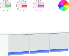 vidaXL Ντουλάπι TV με led Λευκό 140 x 34 x 40 εκ Επεξεργασμένο ξύλο