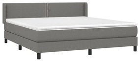 ΚΡΕΒΑΤΙ BOXSPRING ΜΕ ΣΤΡΩΜΑ ΣΚΟΥΡΟ ΓΚΡΙ 180X200 ΕΚ ΥΦΑΣΜΑΤΙΝ 3129650