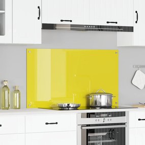 vidaXL Πλαίσιο Κουζίνας Κίτρινο 110x60x0,6 εκ Γυαλί Θερμαινόμενο