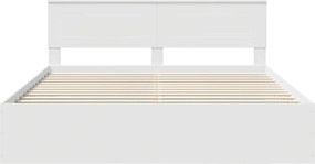 vidaXL Σκελετός Κρεβατιού Λευκό 200 x 200 cm Επεξεργασμένο ξύλο