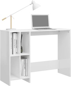 vidaXL Γραφείο Notebook Γυαλ. Λευκό 102,5 x 35 x 75 εκ από Επεξ. Ξύλο