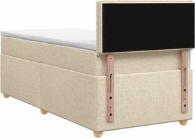 vidaXL Κρεβάτι box spring με στρώμα Κρεμ 100 x 200 cm Ύφασμα