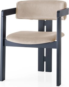Καρέκλα Μαύρο / Μπεζ CO 58x49x76