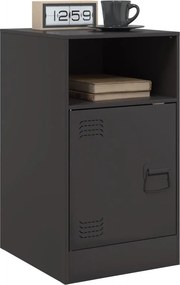 vidaXL Κομοδίνο Μαύρο 34,5x39x62 εκ. από Χάλυβα
