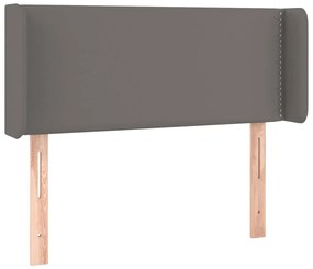 vidaXL Κεφαλάρι Κρεβατιού LED Γκρι 93x16x78/88 εκ. από Συνθετικό Δέρμα