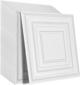 VEVOR Ceiling Tiles 12-Pack 24 x 24 in PVC Easy Installation White Peg Pattern