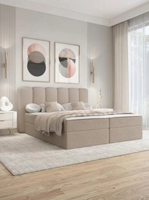Επενδυμένο Κρεβάτι Softi I-Μπεζ-160 x 200