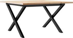 vidaXL Τραπεζάκι Σαλονιού Πλαίσιο X 60x60x40εκ Μασίφ Πεύκο/Ατσάλι