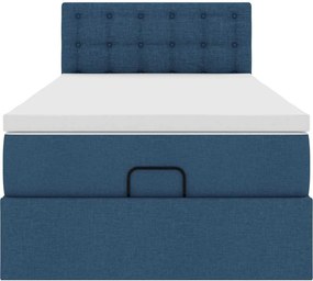 vidaXL Οθωμανικό κρεβάτι με στρώμα μπλε 90x190cm ύφασμα