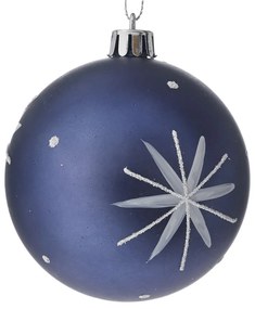 Χριστουγεννιάτικη Μπάλα Πλαστική Μπλε Με Σχέδια 8εκ. iliadis 81757
