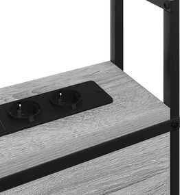 vidaXL Κεφαλάρι Αποθήκης με Σταθμό Φόρτισης Γκρι sonoma