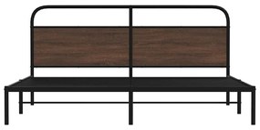 vidaXL Σκελετός Κρεβ. Χωρίς Στρώμα Καφέ Δρυς 200x200 εκ. Μεταλλικό