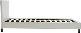 Κρεβάτι Nevil pakoworld 100x200 PU χρώμα λευκό ματ