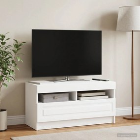 vidaXL Ντουλάπα LED Τηλεόρασης Λευκό Επεξεργασμένο Ξύλο