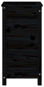 Ζαρντινιέρα Μαύρη 40 x 40 x 78 εκ. από Μασίφ Ξύλο Πεύκου - Μαύρο