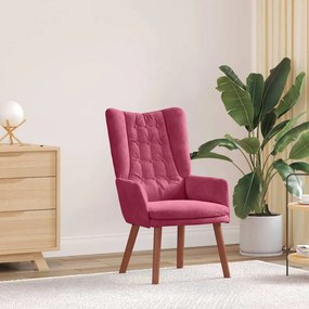 vidaXL Πολυθρόνα Κόκκινο 63 x 67 x 94 εκ. Βελούδο