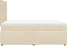 vidaXL Κρεβάτι Boxspring με Στρώμα Κρεμ 120x200 εκ. Υφασμάτινο