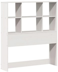 vidaXL Κρεβάτι Βιβλιοθήκη Χωρίς Στρώμα Λευκό 90x200 εκ Μασίφ Πεύκο