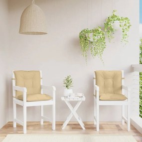 vidaXL Μαξιλάρια Καρέκλας με Πλάτη 2 τεμ. Μπεζ 100x50x7εκ. Ύφασμα