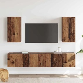 vidaXL Σετ επίπλου τηλεόρασης 4 pcs Παλαιό ξύλο 80 x 30 x 30 εκ