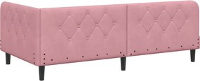 vidaXL Κρεβάτι Γωνίας Ροζ 100 x 200 cm Βελούδο