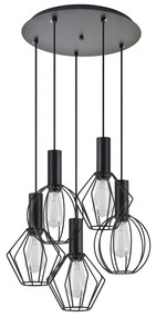 SE21-BL-4-5BL-GR12 ADEPT FLEX Black Pendant Black Metal Grid+ HOMELIGHTING 77-8906