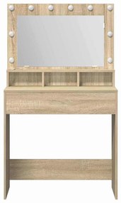 vidaXL Τραπέζι Μακιγιάζ με ράφι Sonoma Δρυς 79 x 41 x 135 cm
