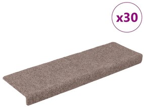 vidaXL Πατάκια σκάλας αυτοκόλλητα 30 τεμάχια Κρέμα 65x21x4 εκ.