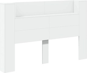 vidaXL Κεφαλάρι Ντουλάπι με LED με ράφι Λευκός 160 x 16,5 x 103,5 cm