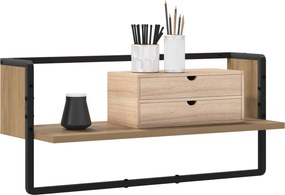 vidaXL Ράφι Τοίχου Artisan δρυς 65 x 25 x 30 cm μέταλλο PB