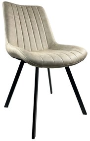 Καρέκλα Τραπεζαρίας ArteLibre MILONGA Μπεζ/Μαύρο PU/Μέταλλο 55x61x88cm