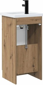 vidaXL Καθρέφτης μπάνιου με νιπτήρα Artisan Δρυς 42 x 40 x 84,5 εκ