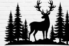 Σετ των 2 Intra απο ξύλο plywood 3mm-4mm πάχος - Deer Scene Metal Wall Art , Αρχεία DXF Δίασταση 3600x3600 cm INTRAFABR-110060715