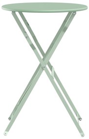 vidaXL Folding Garden Table Light Mint Ø50x71 cm Steel
