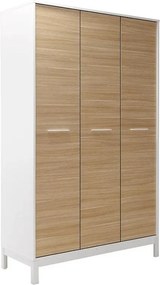 Ντουλάπα ρούχων London Megapap τρίφυλλη χρώμα oak - λευκό 120x52x202εκ.